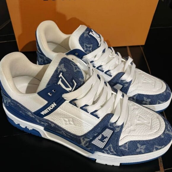 LOUIS VUITTON Trainer - Denim fabric leather, casual, low-top, fashionable sneak - Picture 1 of 4